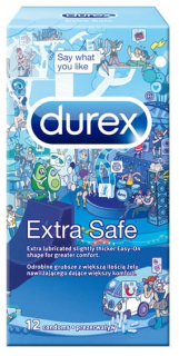 Durex Extra Safe Emoji vastagabb óvszer több géllel 12 db