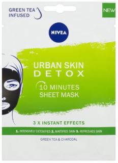 Nivea Urban Skin Detox maszk méregtelenítő textil 10 perces maszk minden bőrtípusra