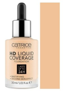 Catrice HD Liquid Coverage Foundation make-up 24 H 002 Porcelain Beige 30 ml
