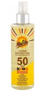 Malibu Kids Clear Protection SPF50 napvédő spray gyerekeknek 250 ml