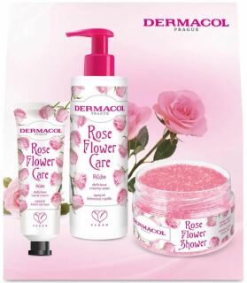 Dermacol rózsavirág ajándékcsomag (250 ml krémszappan, 200 g testradír, 30 g kézkrém)