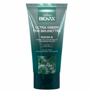 Biovax Glamour Ultra Green hajmaszk barna hajúaknak 150 ml