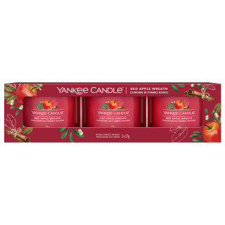 Yankee Candle fogadalmi gyertyák készlete Red Apple Wreath 3x 37 g
