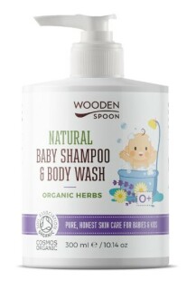 Wooden Spoon Baby tusfürdő és sampon hajra 2in1 gyógynövényekkel 300 ml