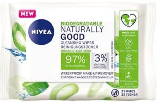 Nivea Naturally Good tisztító arctörlő 25 db