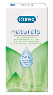 Durex Naturals Thin Condoms With Lube Designed For Her óvszer