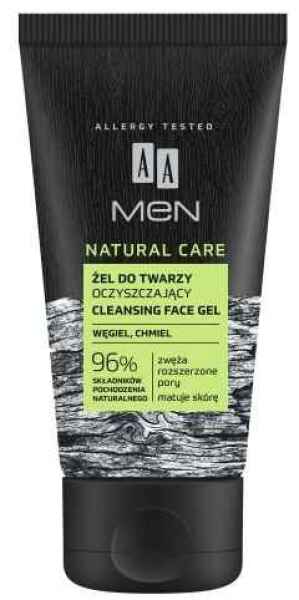 AA Men Natural Care Charcoal and Hops arctisztító gél 150ml
