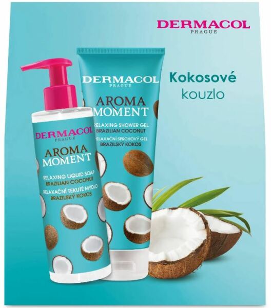 Dermacol Aroma Moment Brazilian Coconut ajándékcsomag (folyékony szappan 250 ml, tusfürdő 250 ml)